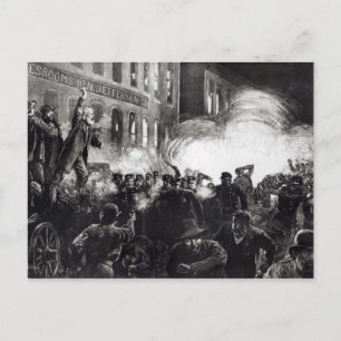 De anarchistische rellen in Chicago Briefkaart
