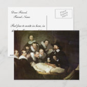 De anatomie les van dr. Nicolaes Tulp. Briefkaart (Voorkant / Achterkant)