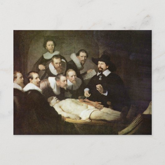 De anatomie les van dr. Nicolaes Tulp. Briefkaart (Voorkant)