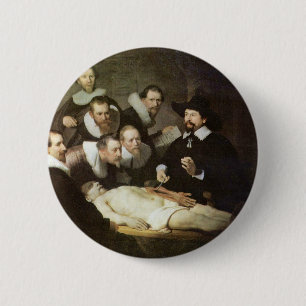 De anatomie les van dr. Nicolaes Tulp. Ronde Button 5,7 Cm