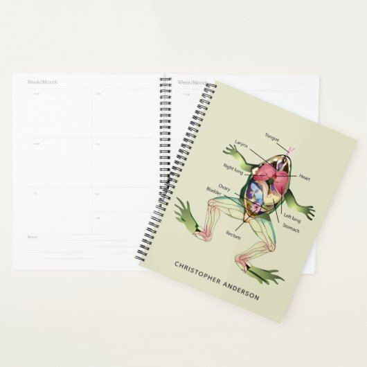 De anatomie van de kikker is gepersonaliseerd planner (Display)