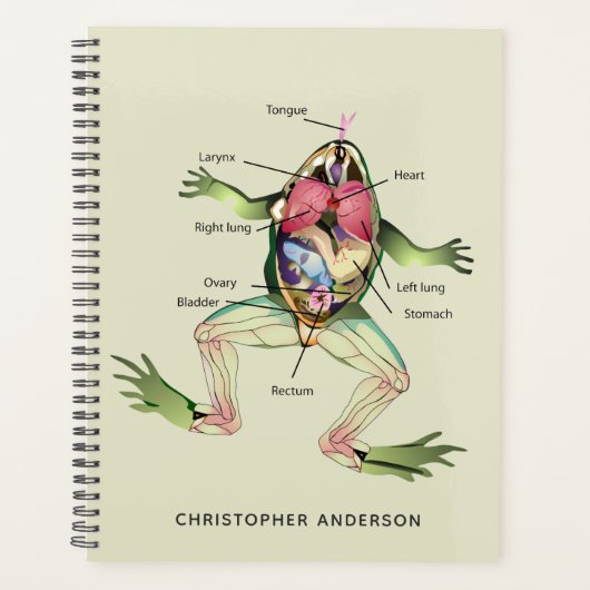De anatomie van de kikker is gepersonaliseerd planner (Voorkant)
