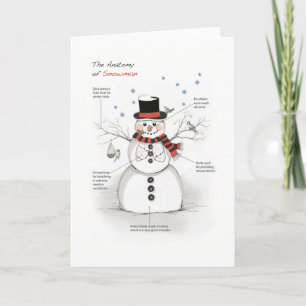 De anatomie van Sneeuwman Feestdagen Kaart