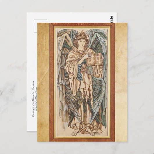 De Angels van de Hierarchy Cherubim, Burne Jones Briefkaart (Voorkant / Achterkant)