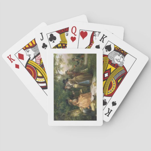De angler-repast (olie op doek) speelkaarten (Achterkant)