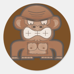 De Angry Donkey-aap - achtergrond Ronde Sticker