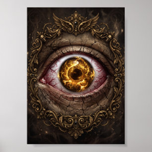 De Angst voor Ogen Gotische Horror Oog Donkere Hal Poster