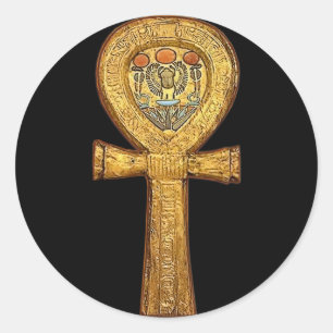 De Ankh... Achtend Egyptisch symbool voor het leve Ronde Sticker