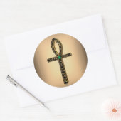De Ankh (goud) Ronde Sticker (Envelop)