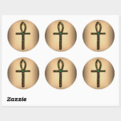 De Ankh (goud) Ronde Sticker (Vel)