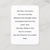 De Annunciatie Hail Mary Prayer Kaart Visitekaartje (Achterkant)