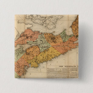 De anorganische kaart van de kerk van Nova Scotia Vierkante Button 5,1 Cm