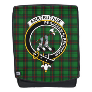 De Anstruther Hunting Clan Crest Tartan Pset Rugtassen