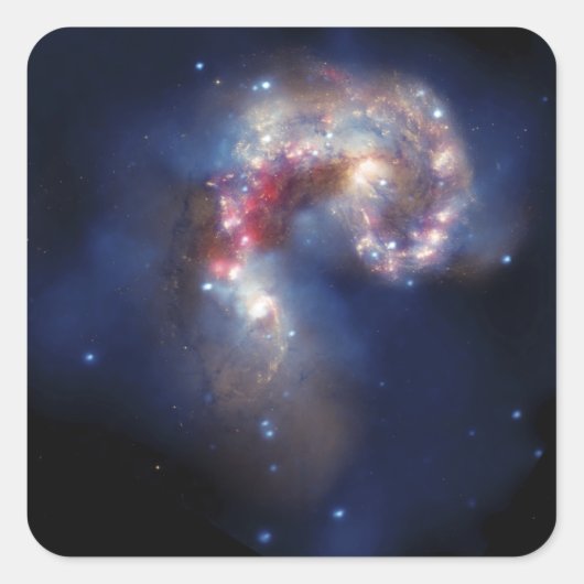 De Antennae Galaxies Vierkante Sticker (Voorkant)