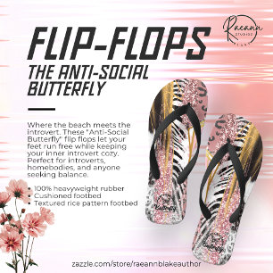De anti-sociale vlinder slippers teenslippers