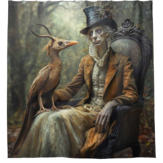 🎩 De Antiek Hater – Surrealistische Portretten Douchegordijn