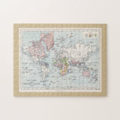De Antiek kaart van de Wereldkolonies van 1908 Legpuzzel (Horizontaal)