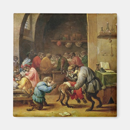 De apen op school magneet (Voorkant)