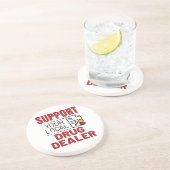 De apotheker ondersteunt uw lokale medicijnhandela zandsteen onderzetter (Zijkant)