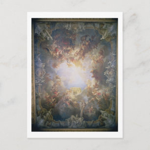 De apotheose van Hercules, van het plafond van Th Briefkaart