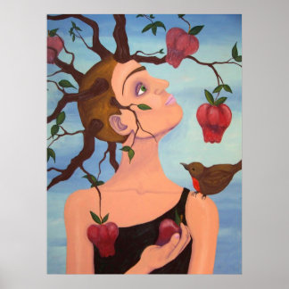 de appel is nooit ver herfst poster