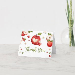 De appel van ons Baby shower Bedankkaart