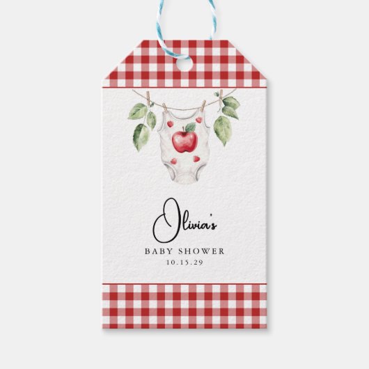 De appel van ons Baby shower Cadeaulabel (Voorkant)