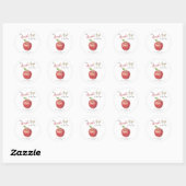 De appel van ons Baby shower Ronde Sticker (Vel)