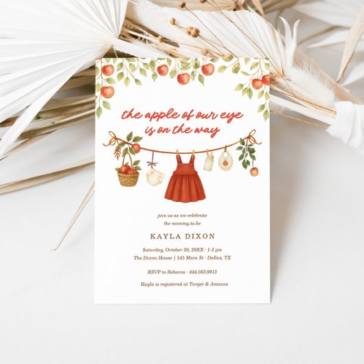 De appel van ons Eye Autumn Herfst Baby shower Kaart