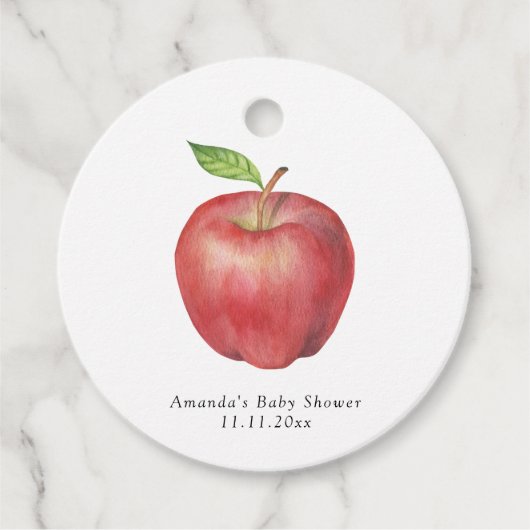 De appel van ons oog Baby shower Dank u Bedankjes Labels (Voorkant)