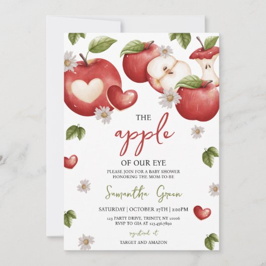 De appel van ons oog Baby shower Kaart (Voorkant)