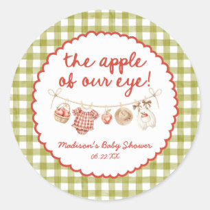 De Appel Van Ons Oog Whimsical Herfst Baby Shower Ronde Sticker