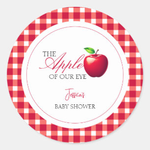 De appel van onze Eye Herfst Baby shower Ronde Sticker