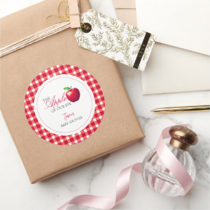 De appel van onze Eye Herfst Baby shower Ronde Sticker