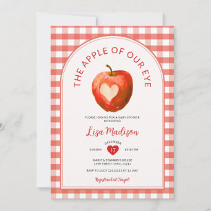 De appel van onze Eye Herfst Red Gingham Baby show Kaart