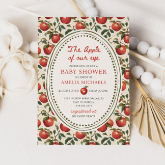 De Appel van onze ogen Herfst Baby Shower Uitnodig Kaart