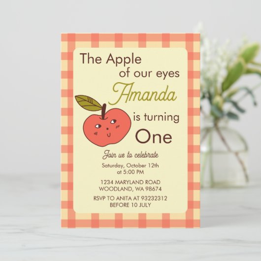 De appel van onze ogen schattige rode appel kaart (Staand voorkant)