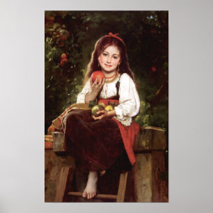 De appelplukker Léon Bazile Perrault 1879 Poster
