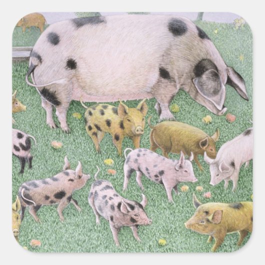 De Apple Feast Vierkante Sticker (Voorkant)