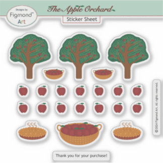 De Apple Orchard Sticker Blad van Figmond Art