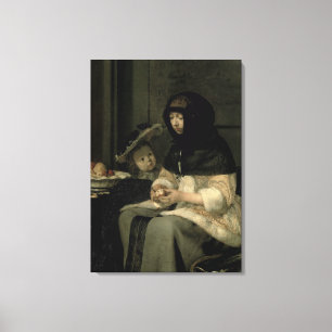 De Apple Peeler, 1660 Canvas Afdruk