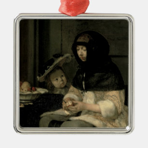 De Apple Peeler, 1660 Metalen Ornament