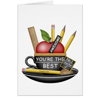 De Apple Teacup van de leraar Bedankt Card
