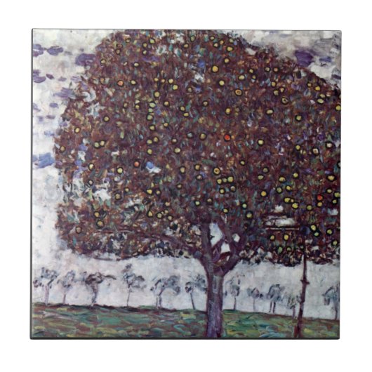 De Apple Tree van Gustav Klimt Tegeltje (Voorkant)