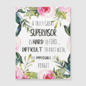 De appreciatie van de supervisor Dank u Citaat Bos (Voorkant)