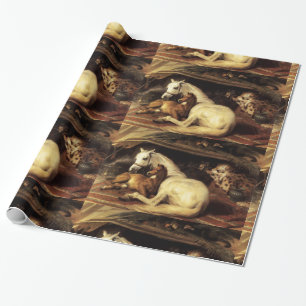 DE ARABISCHE TENT MET PAARDEN,ANDERE DIEREN CADEAUPAPIER