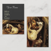 DE ARABISCHE TENT MET PAARDEN, ANDERE DIEREN ,grij Visitekaartje (Voorkant / Achterkant)