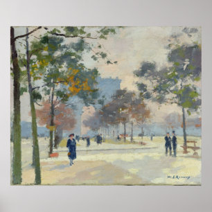 De Arc de Triomphe in het najaar van Parijs Poster