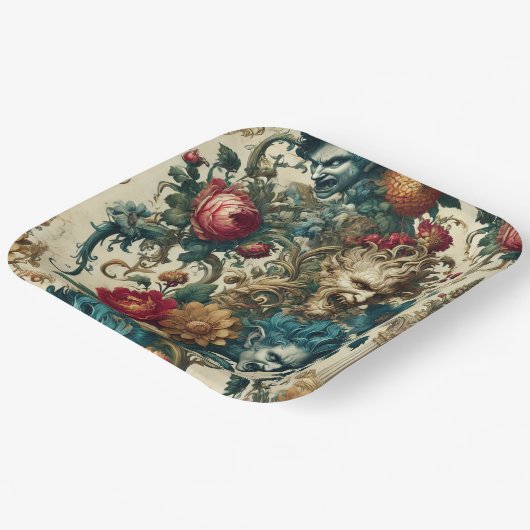 De Arcane Anarchy - Gotisch Bloemenkussen Papieren Bordje (Gebogen)