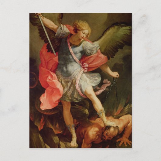 De Archangel Michael die Satan verslaat Briefkaart (Voorkant)